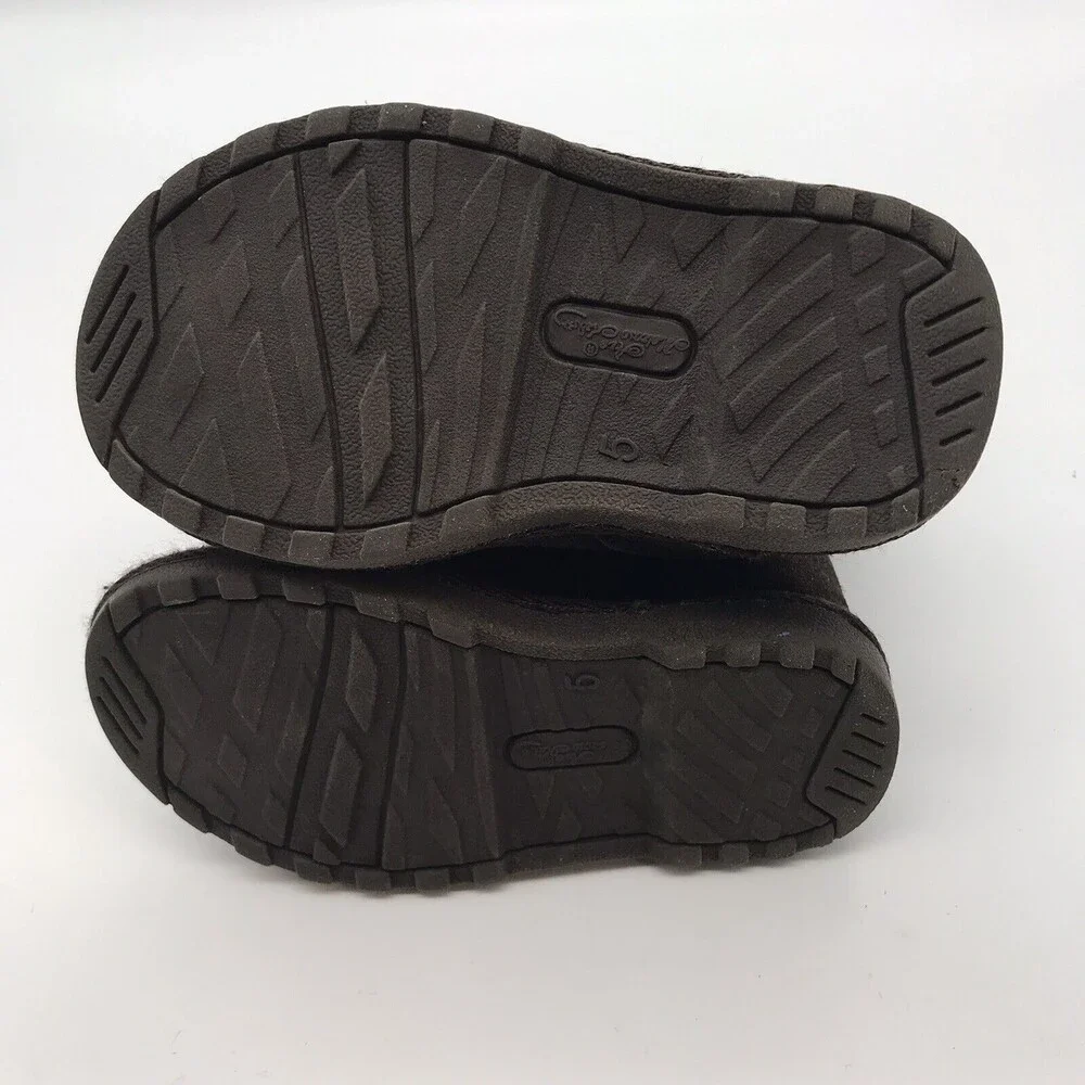 Melrose Ave Kid's 5 Brown Suede Leather Mid Calf Winter Boot Side Zip Snow Shoes